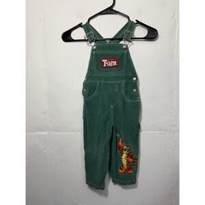Vintage The Disney Store Tigger Chorduroy Overalls Green Boys Size 2T FLAW